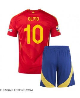 Günstige Spanien Dani Olmo #10 Heimtrikotsatz Kinder EM 2024 Kurzarm (+ Kurze Hosen)